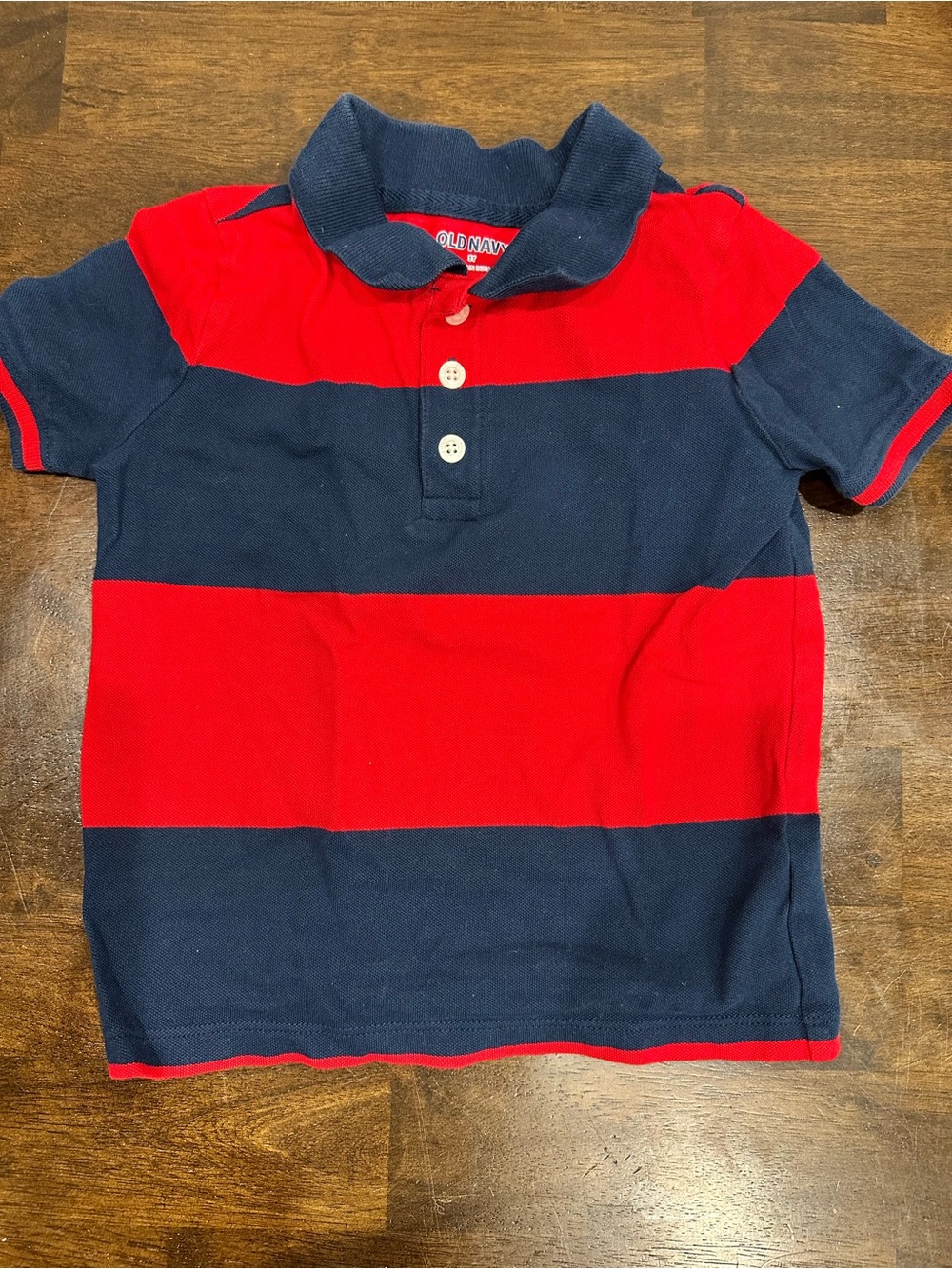 Old Navy Red and Navy Striped Polo - Kids